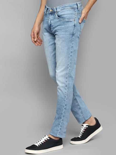 Buy Allen Solly Light Blue Slim Fit Heavily Washed Jeans for Men's ...