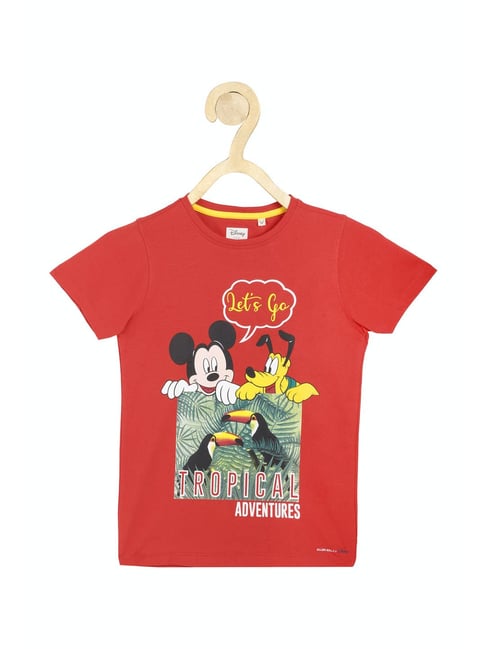 Allen Solly Junior Red Micky Print T-Shirt