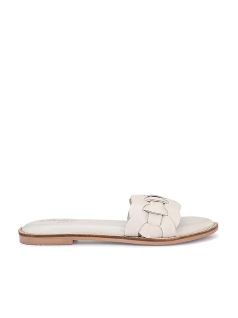 Nude leather flat online sandals