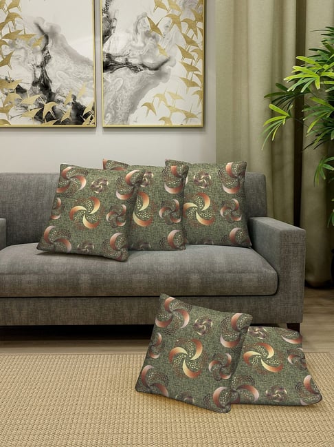 Klotthe Abstract Multicolor 300 TC Cotton Cushion Covers - Set of 5-picture-26