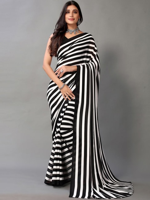 Top more than 84 black striped saree best