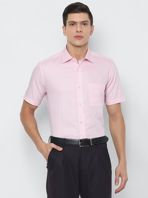 Louis Philippe Pink Regular Fit Cotton Shirt-picture-42