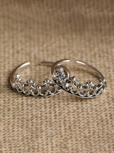 Adjustable wave toe ring in 925 Sterling Silver | Myth and Silver