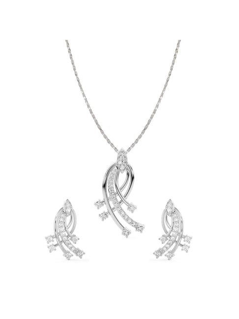 Buy Clara 92.5 Sterling Silver Iris Pendant & Earring Set for