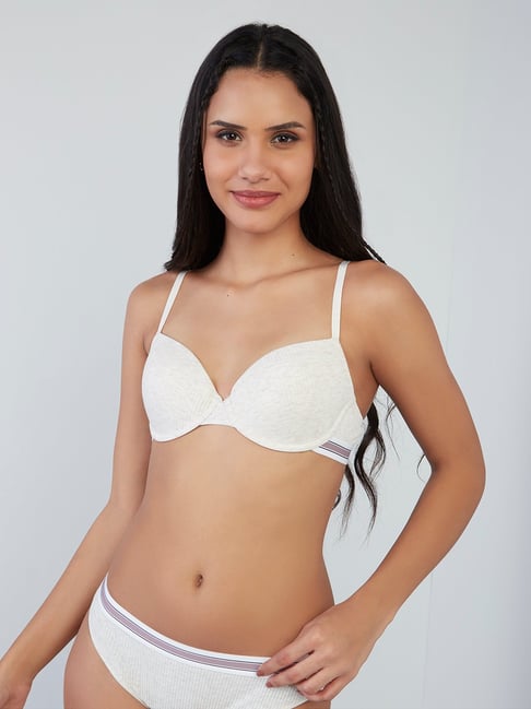 Superstar Off-White Ribbed Underwired Bra Price in India