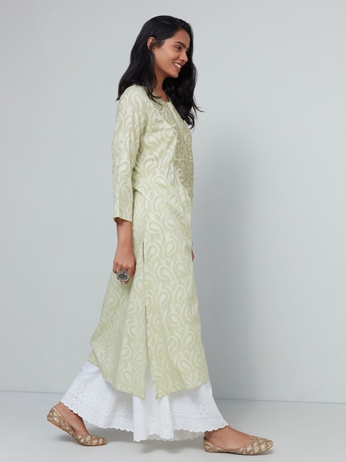 Utsa by Westside Sage Embroidered A-line Kurta Price in India