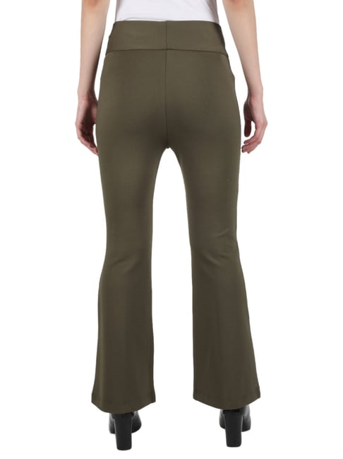 Buy Monte Carlo Olive Green Mid Rise Jeggings for Women Online