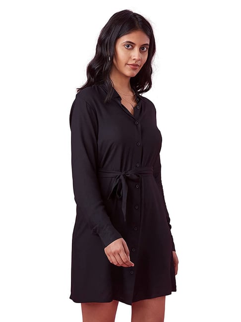 The Souled Store Black Mini Shirt Dress Price in India