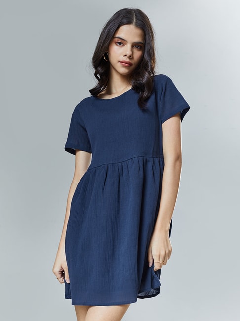 The Souled Store Navy Mini Fit & Flare Dress Price in India