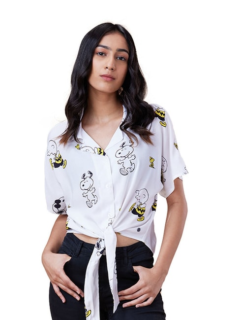 The Souled Store White Printed Shirt Price in India