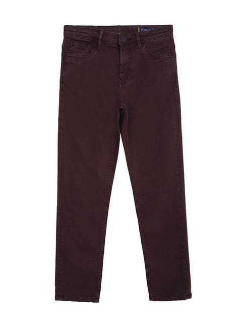 Buy Allen Solly Kids Maroon Slim Fit Jeans for Boys Clothing