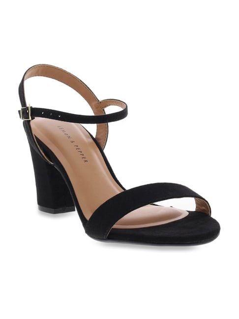 Buy Lemon Pepper Women s Black Ankle Strap Sandals for Women at