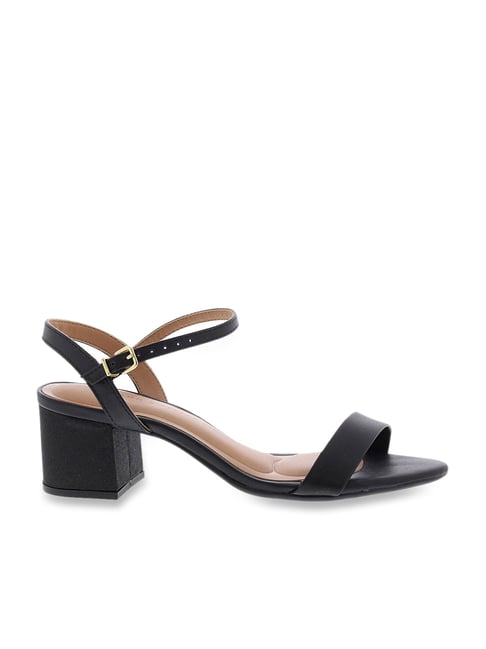 Lemon & Pepper Women's Black Ankle Strap Sandals