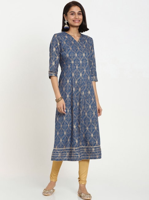 Bewakoof Blue Printed A-Line Dress Price in India