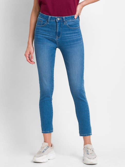 Spykar dark blue skinny fit denim jeans - G3-MJE4818 | G3fashion.com