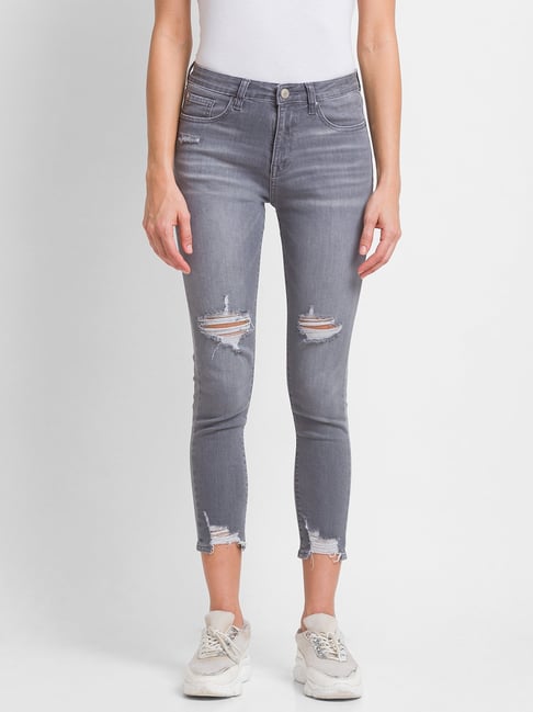 Buy Spykar Grey High Rise Jeans for Women Online @ Tata CLiQ