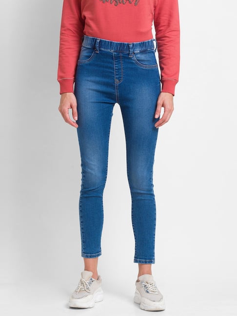 Buy Spykar Blue High Rise Jeans for Women Online @ Tata CLiQ