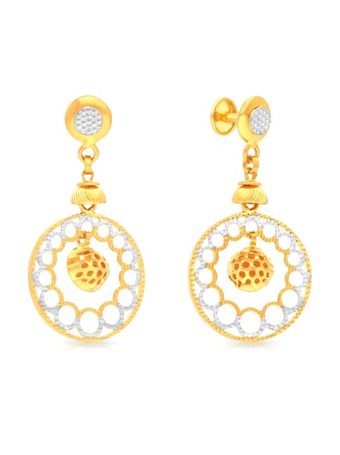 Buy Yellow Gold Earrings for Women by Malabar Gold & Diamonds Online |  Ajio.com