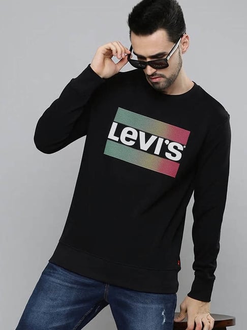 Buy Levi's Black Graphic Print Sweatshirt for Men Online @ Tata CLiQ