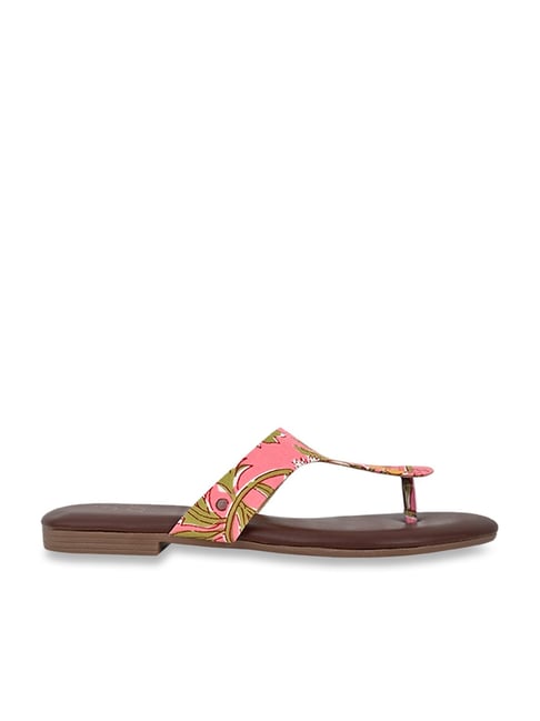 Jove Women's Pink T-Strap Sandals