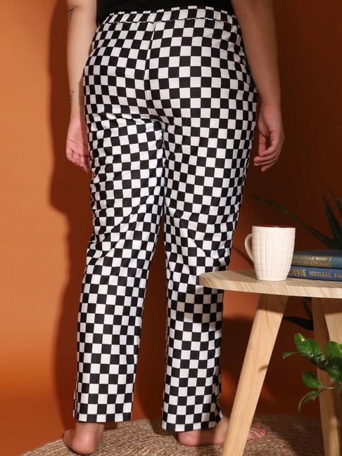 Buy Amydus White Black Chequered Pyjamas for Women Online Tata CLiQ