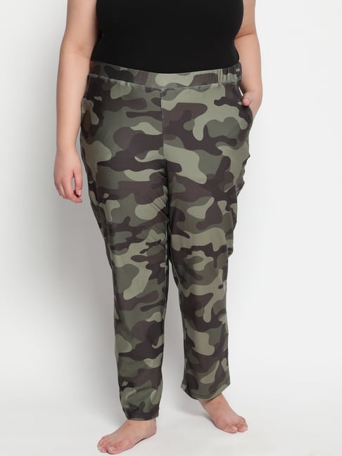 Washed Fatigue Camo Scrunched Stacked Leg Pants - PLUS – shopslayplay.com