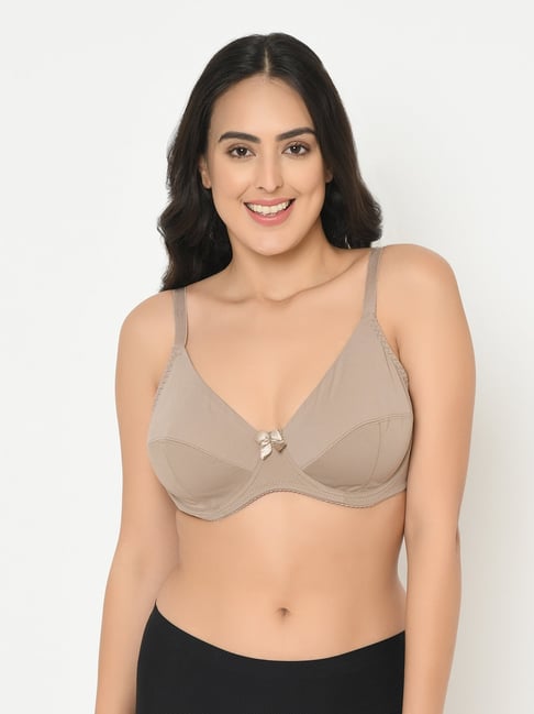 Curvy Love Brown Under-Wired Non Padded Half Coverage Bra Price in India