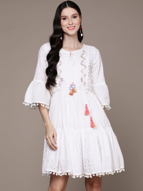 White Fabric: Polyester Women Fancy Long dress, Casual Wear at Rs 289/piece  in Surat