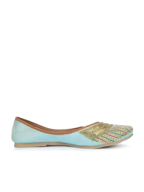 The Desi Dulhan Women's Sky Blue Ethnic Juttis Price in India