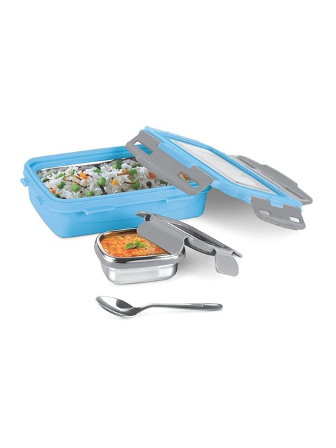 Milton Sky Blue Stainless Steel Small Tiffin Box - Set of 2