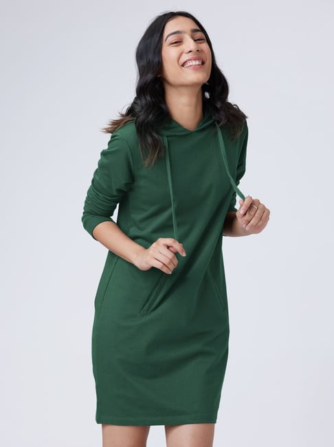 The Souled Store Green Cotton T Shirt Dress Price in India