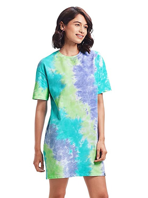 The Souled Store Multicolor Tie - Dye T Shirt Dress Price in India