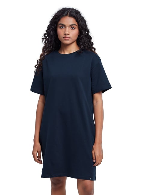 The Souled Store Dark Navy Loose Fit T Shirt Dress Price in India