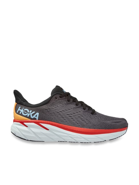 Hoka Men's Clifton 8 Grey Running Shoes-Hoka-Footwear-TATA CLIQ