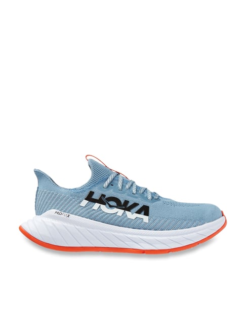 Buy Hoka Men's Carbon X 3 Ice Blue & Orange Running Shoes for Men at ...