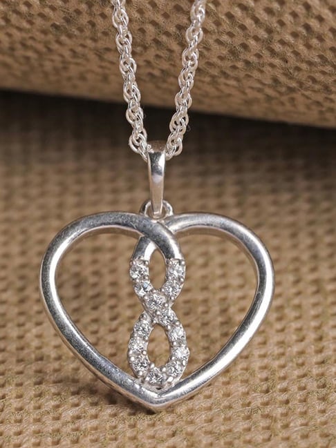 Charlie Infinity Heart Pendant in Sterling Silver | Shane Co.