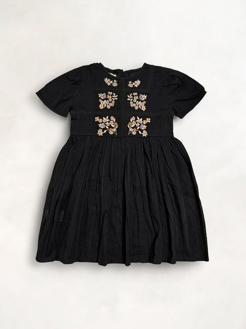 Cherry Crumble by Nitt Hyman Kids Black Embroidered Dress-picture-37