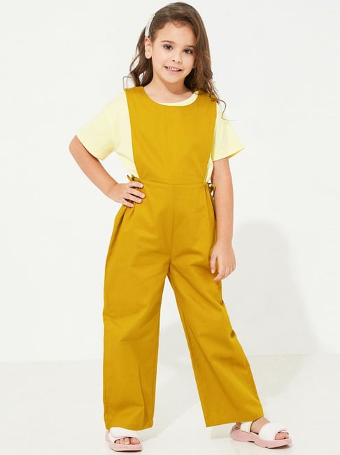 Cherry Crumble by Nitt Hyman Kids Yellow Regular Fit Jumpsuit