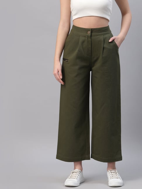 NEUDIS Green Regular Fit Pleated Trousers-picture-45
