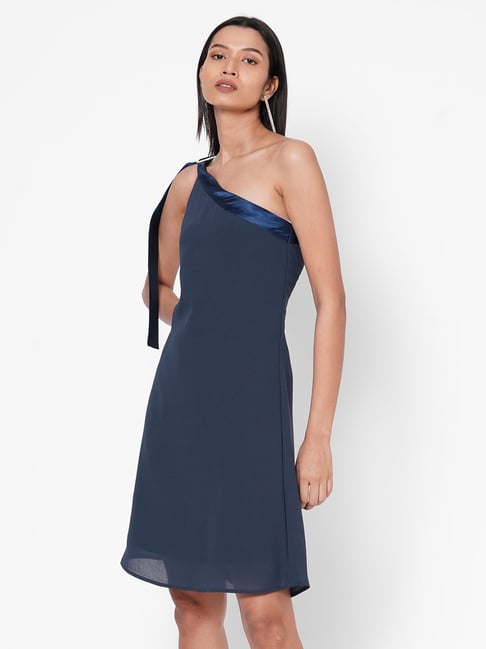 MISH Blue Above Knee Shift Dress Price in India