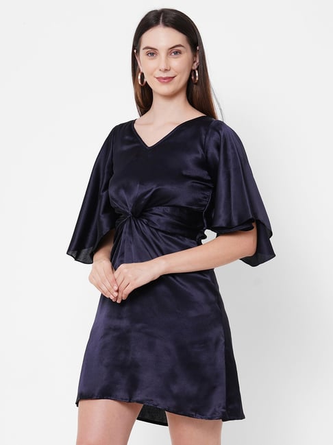 MISH Navy Above Knee A Line Dress Price in India