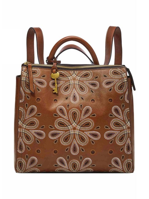 Buy Fossil Parker Brown Leather Medium Convertible Backpack Online