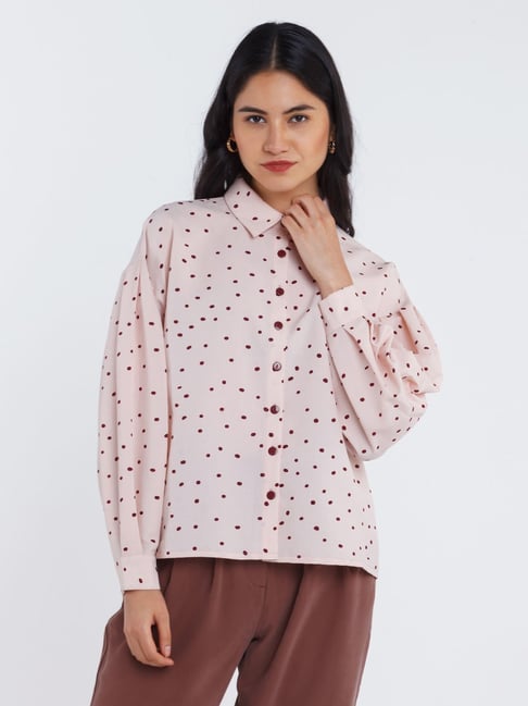 Zink London Light Pink Printed Shirt Price in India