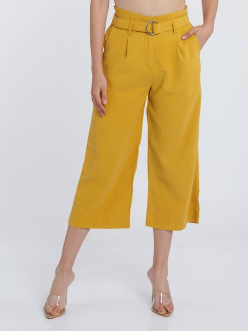 Zink London Yellow Regular Fit Pants-picture-13
