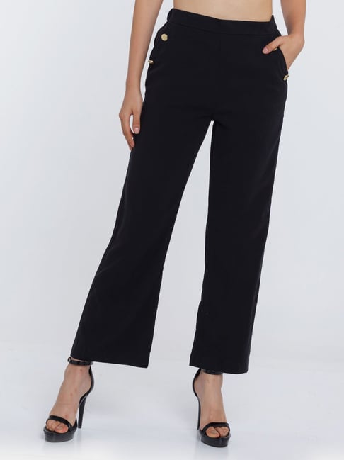 Zink London Black Regular Fit Trousers-picture-32