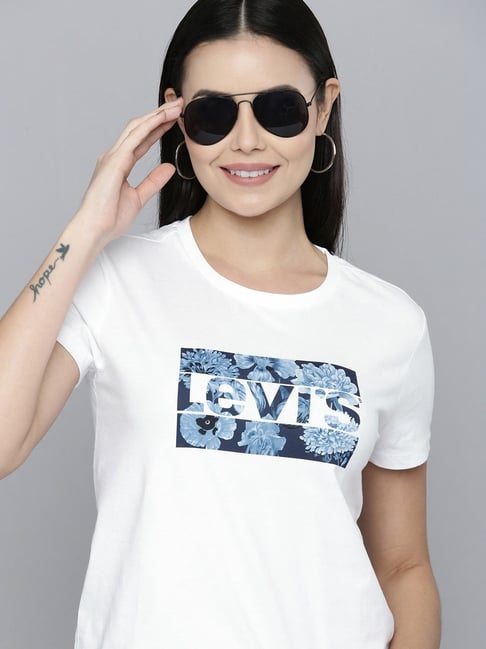 Levis Levi's White Printed Crew T-Shirt