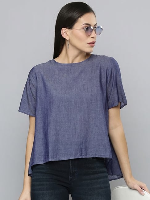 Levi's Light Indigo Round Neck Top Price in India