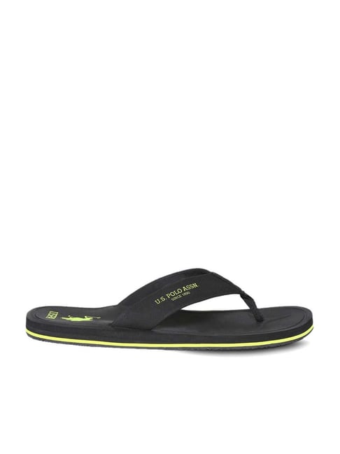 U S Polo Assn U.S. Polo Assn. Men's FACUNDO 2.0 Black Flip Flops