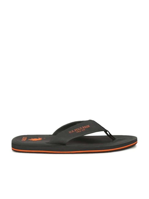 U S Polo Assn U.S. Polo Assn. Men's FACUNDO 2.0 Charcoal Grey Flip Flops