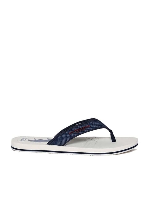 U S Polo Assn U.S. Polo Assn. Men's JUAN 2.0 White & Blue Flip Flops